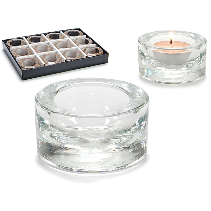 Candleholder Gift Decor Transparent Glass 7 x 3,5 x 7 cm (12 Units)