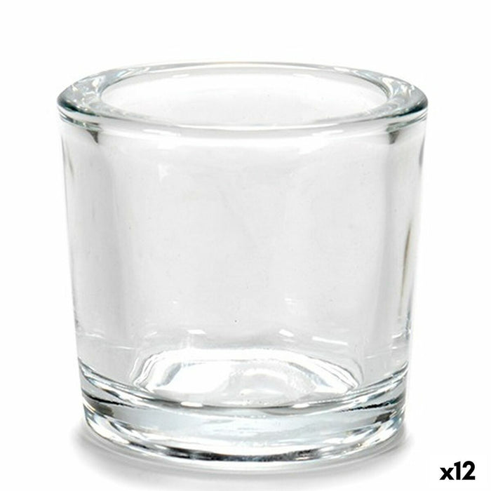 Candleholder Gift Decor Transparent Glass 6,5 x 6 x 6,5 cm (12 Units)