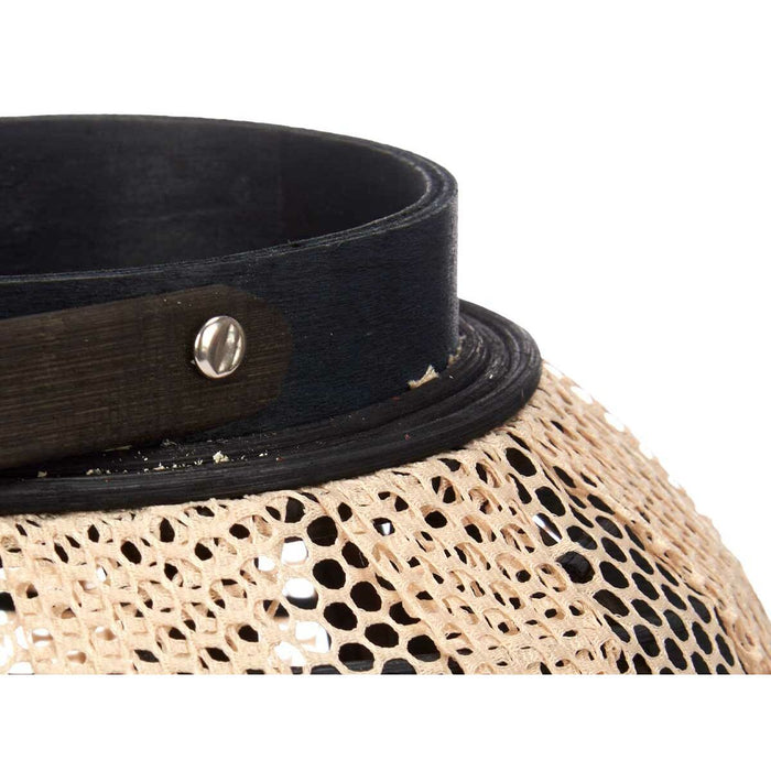 Lantern Gift Decor Black Beige Wood Cloth Glass Lantern 27 x 32 x 27 cm With handle (2 Units)