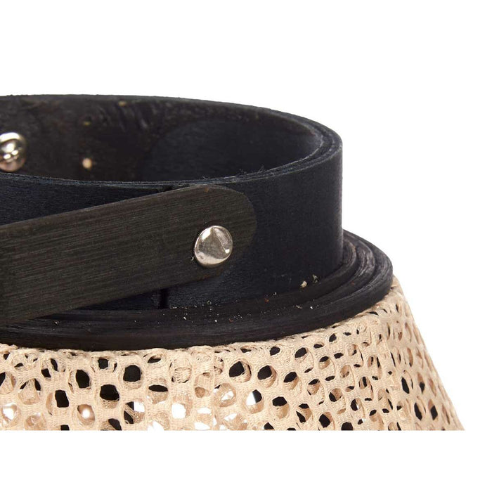 Lantern Gift Decor Black Beige Wood Cloth Glass Lantern 25 x 30 x 25 cm With handle (2 Units)