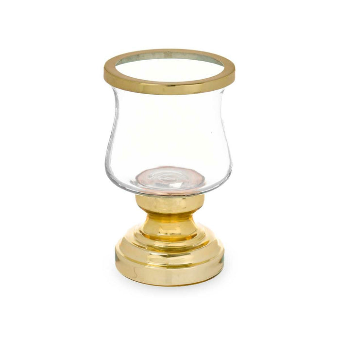Candleholder Gift Decor Golden Crystal Steel 12 x 19,5 x 12 cm Wineglass (6 Units)