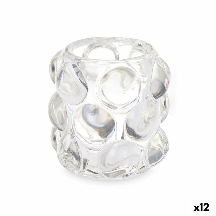 Candleholder Gift Decor Transparent Crystal 8,4 x 9 x 8,4 cm Microbeads (12 Units)