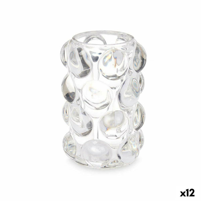 Candleholder Gift Decor Transparent Crystal 8,4 x 12,5 x 8,4 cm Microbeads (12 Units)