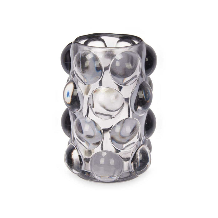 Candleholder Gift Decor Grey Crystal 8,4 x 12,5 x 8,4 cm Microbeads (12 Units)