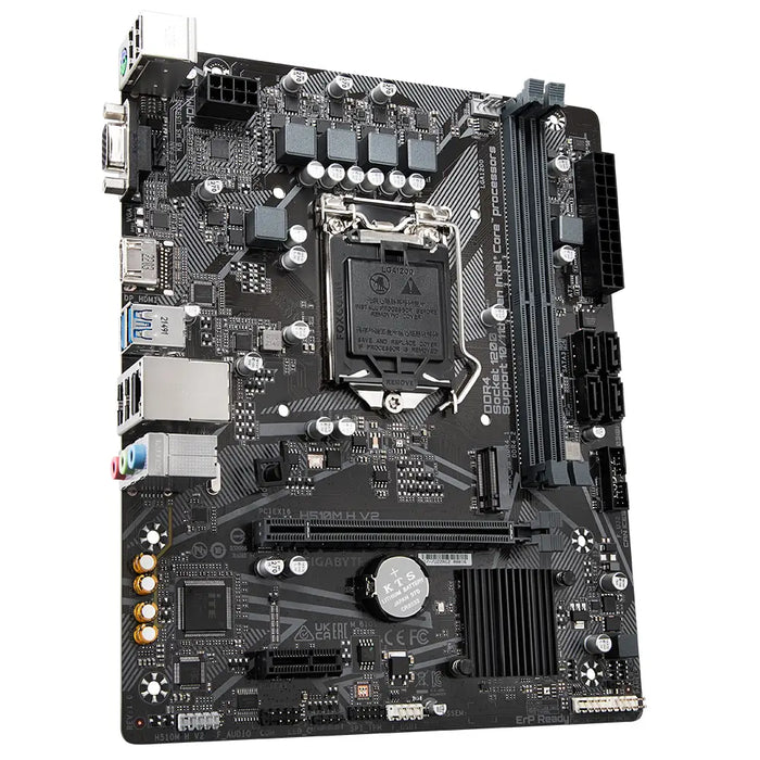 GIGABYTE H510M H V2 Motherboard - Supports Intel Core 11th CPUs up to 3200MHz DDR4 (OC) 1xPCIe 3.0 M.2 GbE LAN USB 3.2