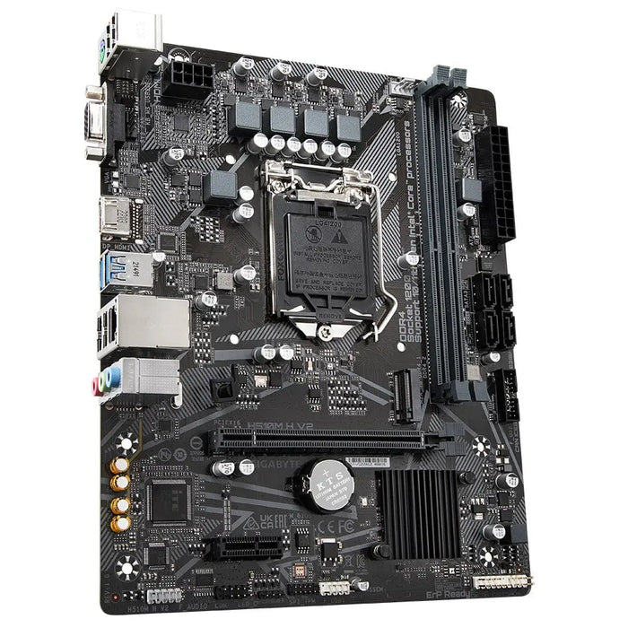 GIGABYTE H510M H V2 Motherboard - Supports Intel Core 11th CPUs up to 3200MHz DDR4 (OC) 1xPCIe 3.0 M.2 GbE LAN USB 3.2