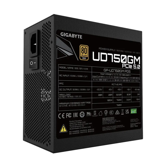 GIGABYTE UD750GM PG5 power supply unit 750 W 20 + 4 pin ATX ATX Black - Захранвания<<<Компютърни компоненти<<<ValiAPI