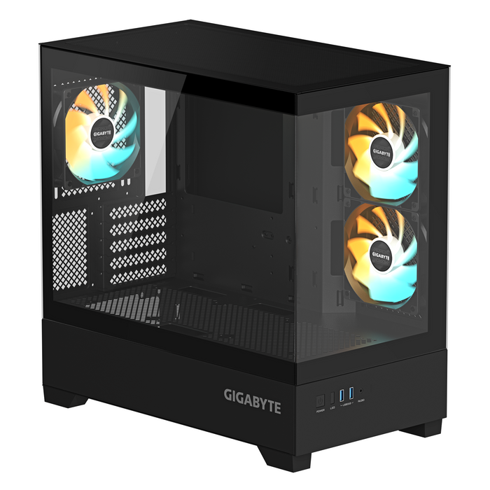 Box GIGABYTE C201 PANORAMIC + 3 ARGB Fans