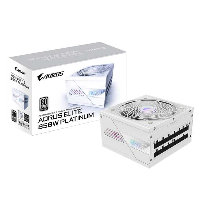 Gigabyte AORUS ELITE P850W ICE 80+ Platinum Power Supply, PCIe 5.1