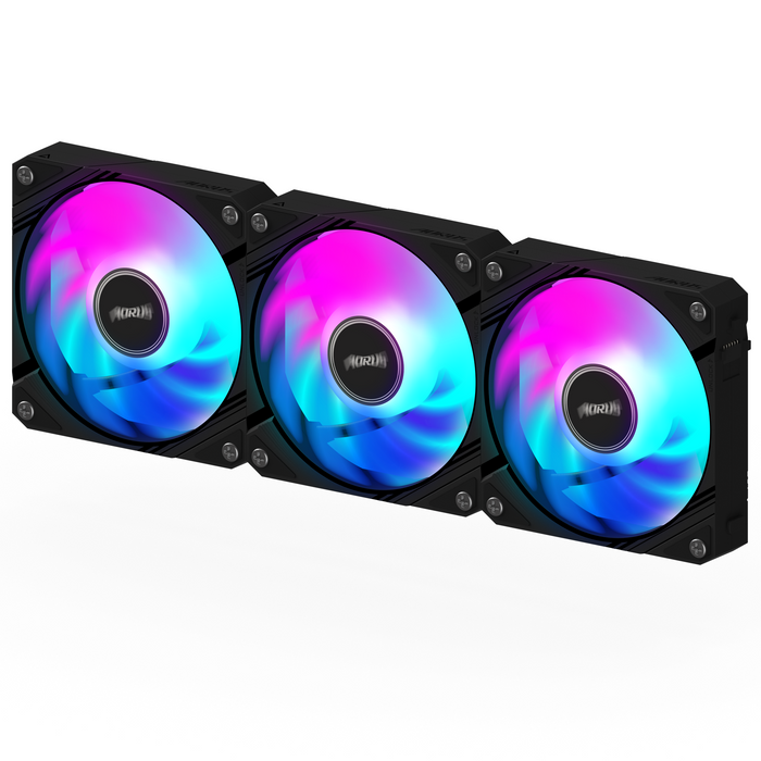 GIGABYTE AORUS EZ CHAIN 120 Black 3-Pack ARGB Fan Set