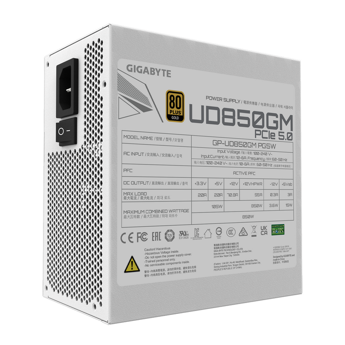Power supply unit Gigabyte UD850GM PG5W, 850W