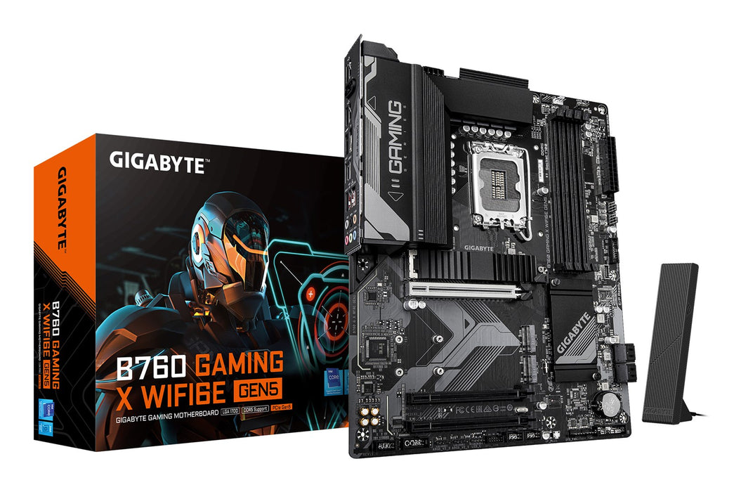 GIGABYTE B760 GAMING X WIFI6E GEN5 Motherboard - Supports 14th Gen. Intel Core CPUs, 8+1+1 phases VRM, up to 5600MHz DDR5, 3xPCIe 4.0 M.2, Wi-Fi 6E, 2.5 GbE LAN, USB 3.2 Gen 2