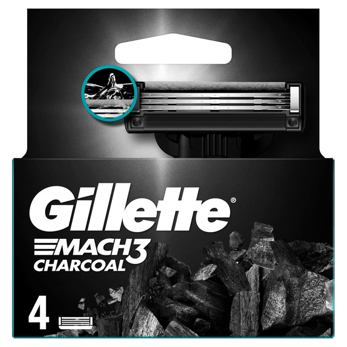 BLADES GILLETTE MACH3 CHARCOAL 10/59/7 4 PCS