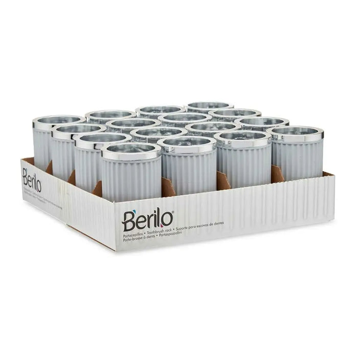 Glass Berilo Grey Plastic 7,5 x 11,5 x 7,5 cm (16 Units) - Баня<<<Дом Градина<<<BigBuy&&&Аксесоари и