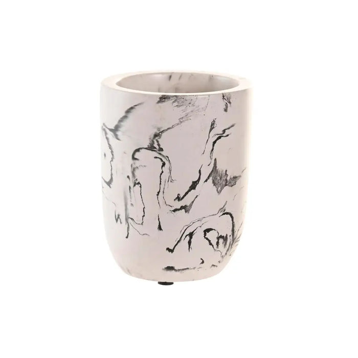 Glass DKD Home Decor White Black Cement 7 X 7 X 9,5 CM - Баня<<<Дом Градина<<<BigBuy&&&Аксесоари и