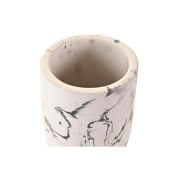 Glass DKD Home Decor White Black Cement 7 X 7 X 9,5 CM - Баня<<<Дом Градина<<<BigBuy&&&Аксесоари и