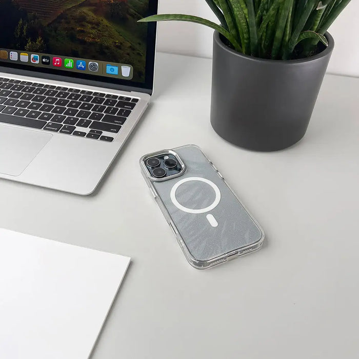 Glitter Case MagSafe for iPhone 16 Plus - white with glitter - Cell phone cases and covers<<<HurtelXML