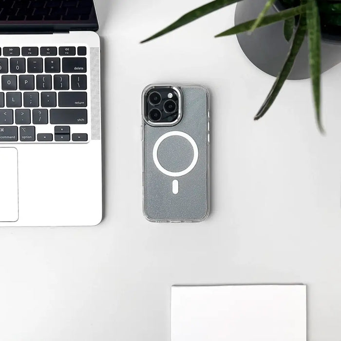 Glitter Case with MagSafe for Samsung Galaxy A16 5G - White - Cell phone cases and covers<<<HurtelXML