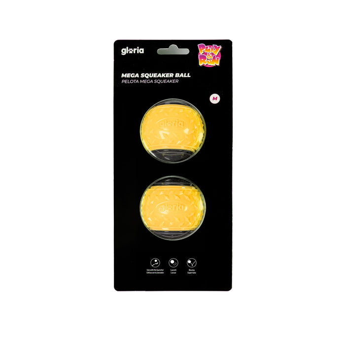 Pet Ball Gloria PLAY AND RUN Yellow TPR M 6,35 cm 2 Units