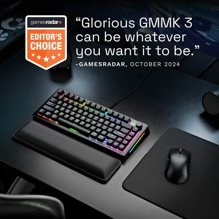 Glorious GMMK 3 Pro 75% Black Gaming Mechanical Keyboard - Fox Linear Switches