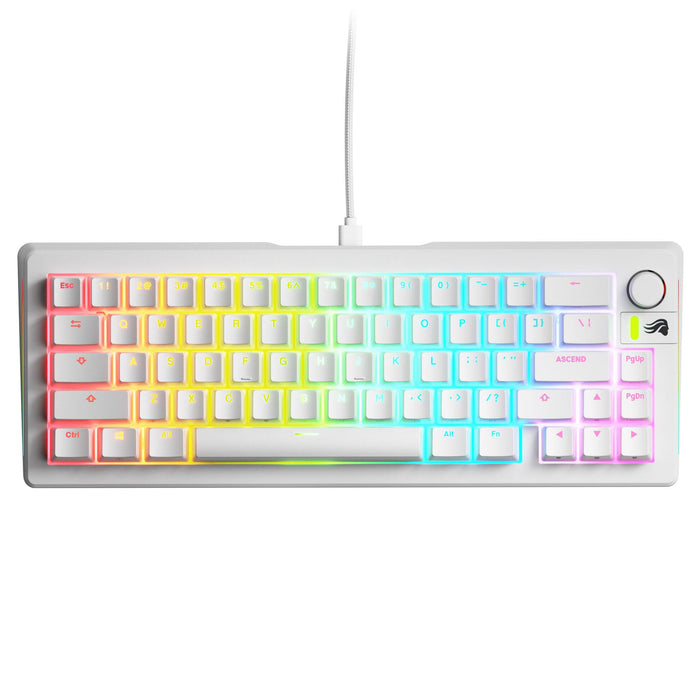 Glorious GMMK 3 Gaming Mechanical Keyboard 65% White - Fox Linear Switches