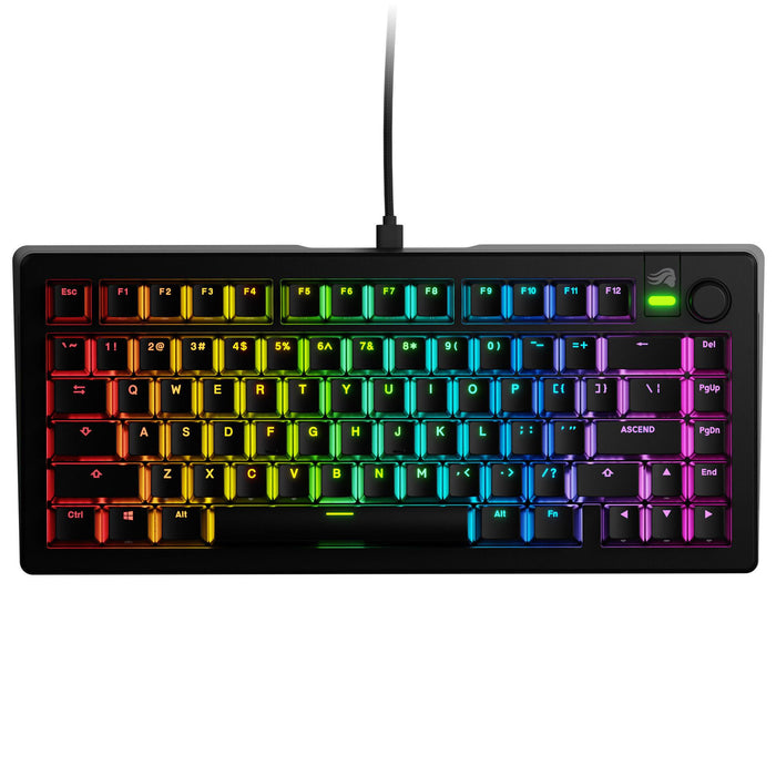 Glorious GMMK 3 Gaming Mechanical Keyboard 75% Black - Fox Linear Switches