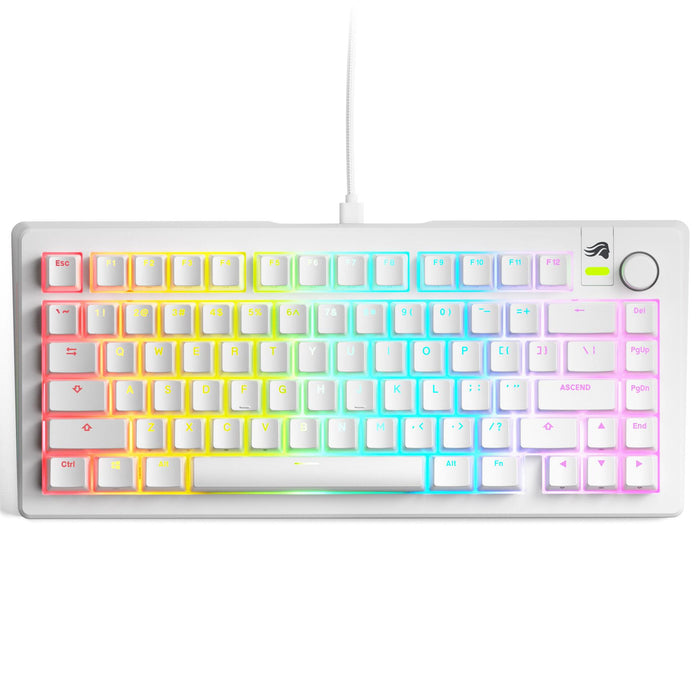 Glorious GMMK 3 Gaming Mechanical Keyboard 75% White - Fox Linear Switches