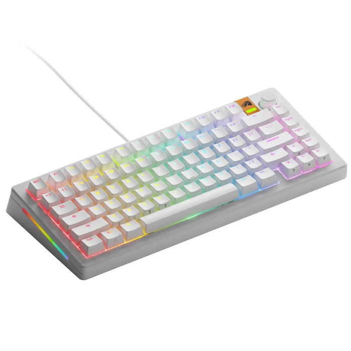 Glorious GMMK 3 HE 75% White Gaming Mechanical Keyboard - Fox HE Switches