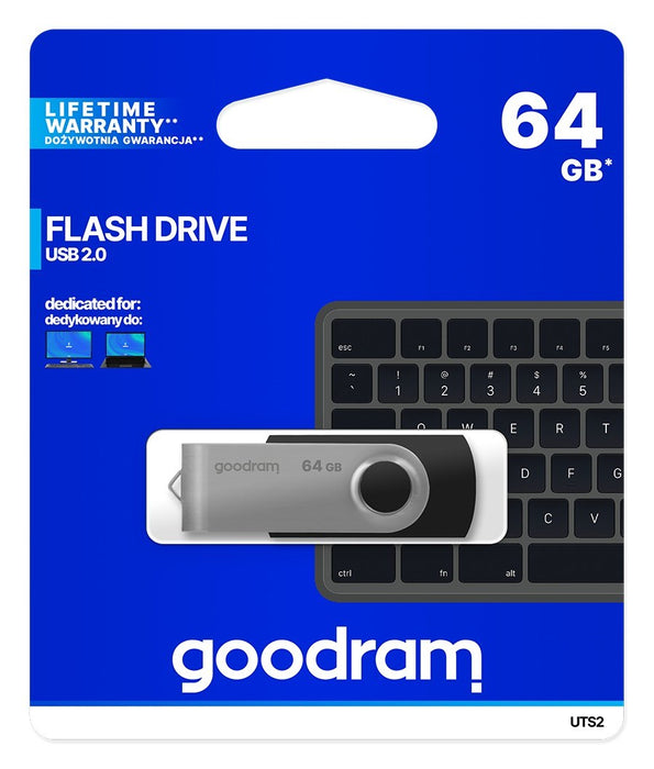 Goodram UTS2 USB flash drive 64 GB USB Type-A 2.0 Black,Silver