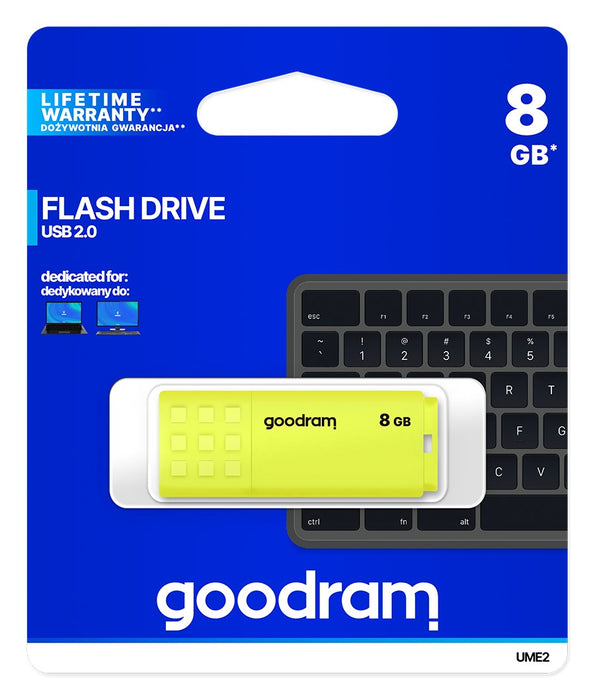 Goodram UME2 USB flash drive 8 GB USB Type-A 2.0 Yellow