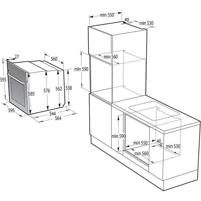 Built-in oven GORENJE BOP6737E02XK, 77 l