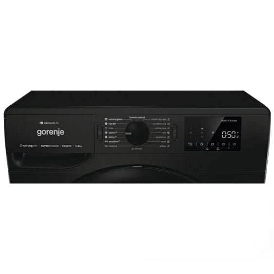 Dryer GORENJE DPNE82GNLWIFI/B, 8 kg, Heat pump, Wi-Fi, Black