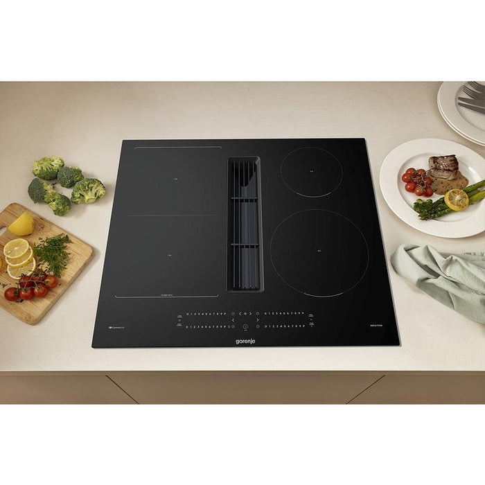 Hob with built-in extractor hood GORENJE GEH6432BSCWF, 60 cm