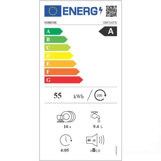 Dishwasher GORENJE GS673A97X, 16 sets, TotalDry, Wi-Fi