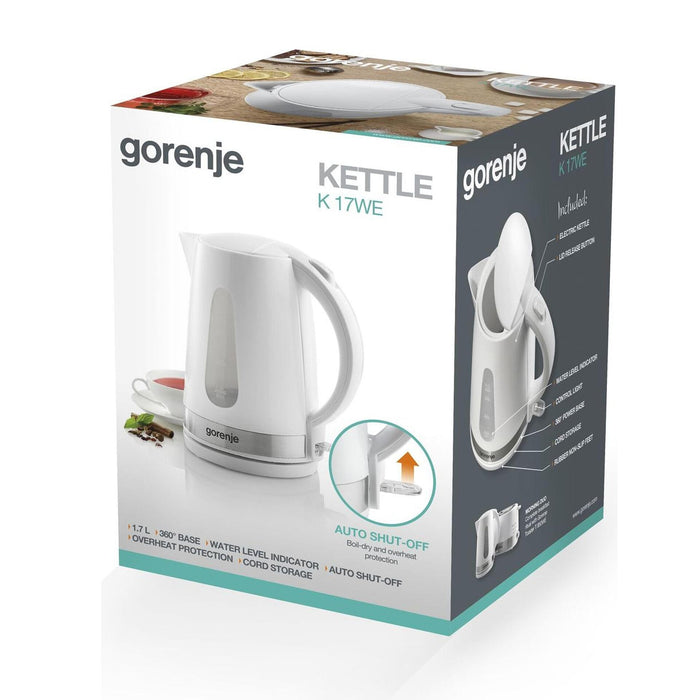 Electric kettle Gorenje K17WE, 1700, 1850 W