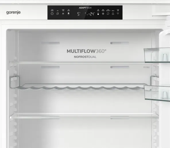 Built-in refrigerator with freezer Gorenje NRKI619D61WFE, 377 l, D, No Frost, White, Yes