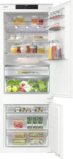 Built-in refrigerator with freezer Gorenje NRKI619D61WFE, 377 l, D, No Frost, White, Yes