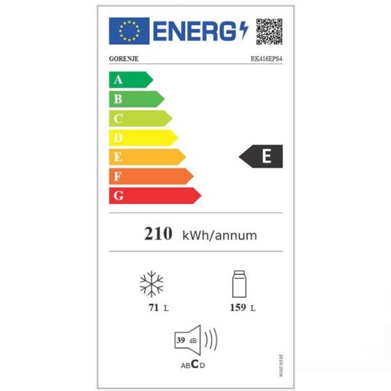 Refrigerator with freezer GORENJE RK416EPS4, 230 l, gray, 161.3 cm