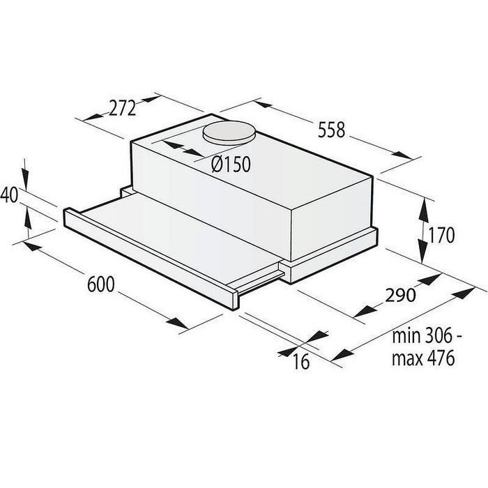Built-in hood GORENJE TH62E4X, 450 m³/h.