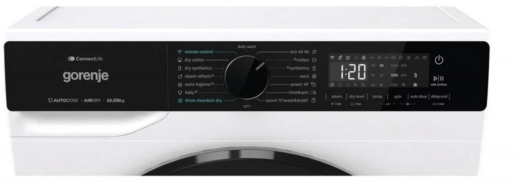 Washer dryer GORENJE WD2PA1X64ADAAW, 10.5/6 kg, AutoDose, DrumClean, 1400 rpm.
