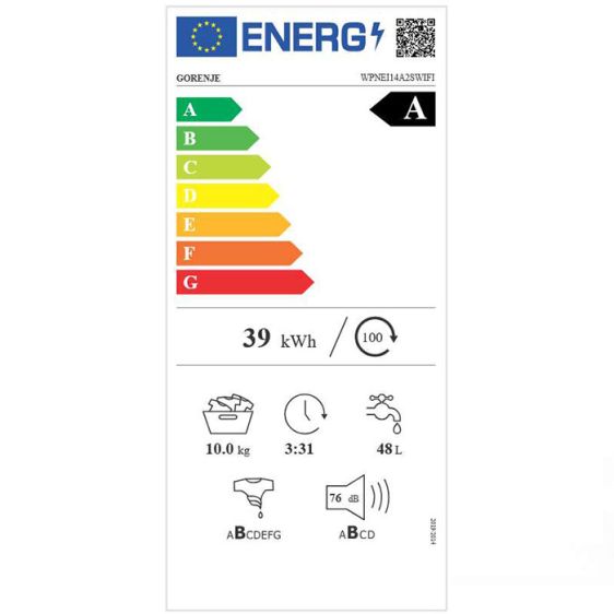 GORENJE WPNEI14A2SWIFI washing machine, 10 kg, 1400 rpm.