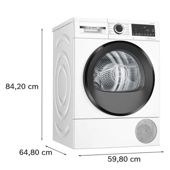 BOSCH WQG14501BY Dryer, 9 kg, Heat Pump, Auto Dry, SelfCleaning Condenser