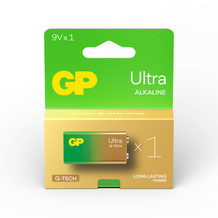 Alkaline battery GP ULTRA 6LF22 /6LR61, 9V, 1 pc., 1604AU21-SB1