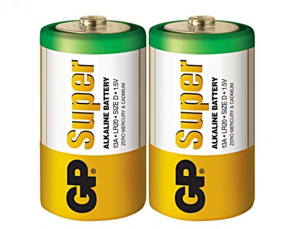 Alkaline battery GP SUPER LR20, 2 pcs. in packaging / shrink, 1.5V GP-BA-13A21-S2