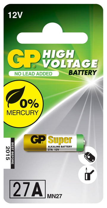 Alkaline battery GP 12 V 1 pc. in A27 alarm packaging