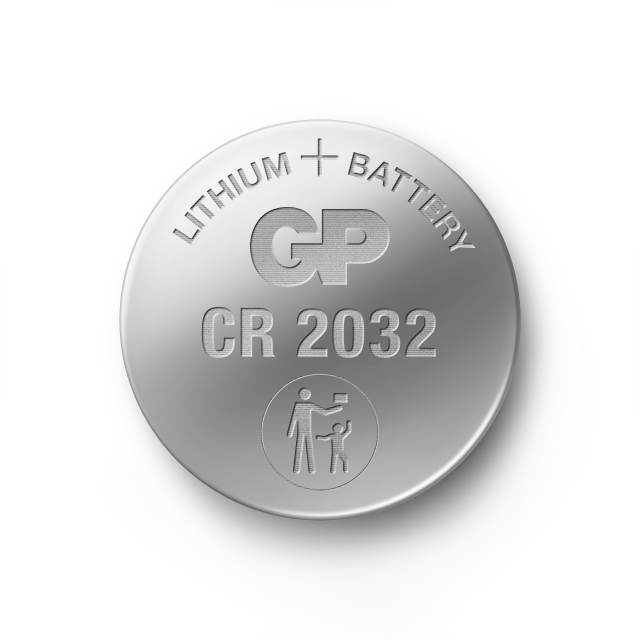 Lithium button battery GP CR2032 3V, BULK. (25 pcs. in tray)