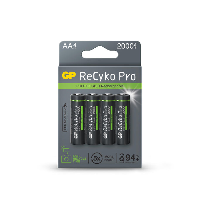 Accumulator Battery GP R6 AA 2000mAh RECYKO + PRO Fast Flash GP-BR-210AAHCF-APCEB4 NiMH /up to 500 cycles/ 4 pcs. in GP packaging