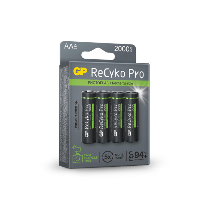 Accumulator Battery GP R6 AA 2000mAh RECYKO + PRO Fast Flash GP-BR-210AAHCF-APCEB4 NiMH /up to 500 cycles/ 4 pcs. in GP packaging