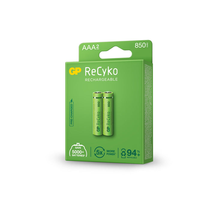 Accumulator Battery GP R03 AAA 850mAh NiMH 85AAAHCE-EB2 RECYKO, 2 pcs. in packaging