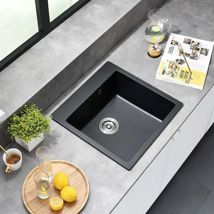 GRANITE KITCHEN SINK 5050 INTER CERAMIC SQUARE 50X50X20 CM BLACK - Кухненски мивки<<<Кухненски мивки<<<Кухня<<<Praktiker